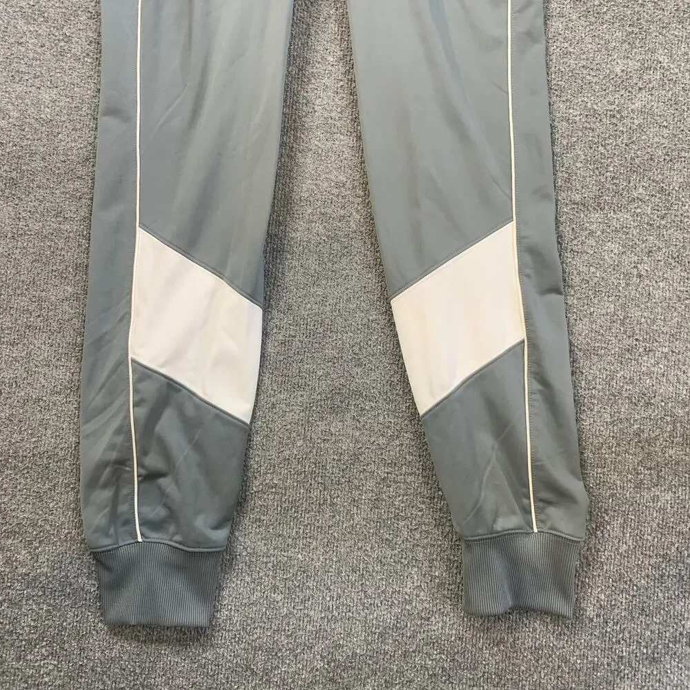 Nike Joggers Womens Medium Gray White Heritage Track Fleece Lined Tapered Pants